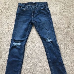 Hollister Guy’s Destroyed Skinny Blue Jeans 28x30